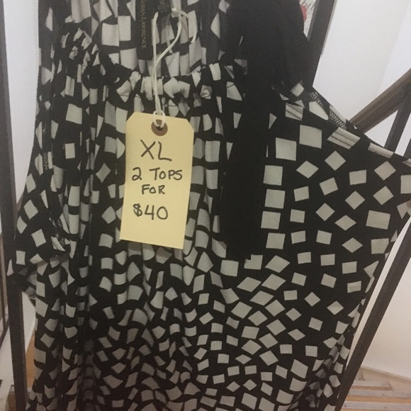 2 Halter tops for $40 altogether. One in cobalt blue pattern, other black/white - Picture 5 of 5